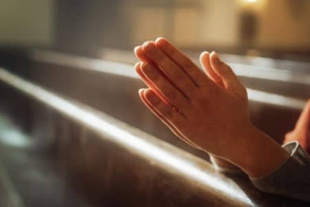 Hands in a prayer position