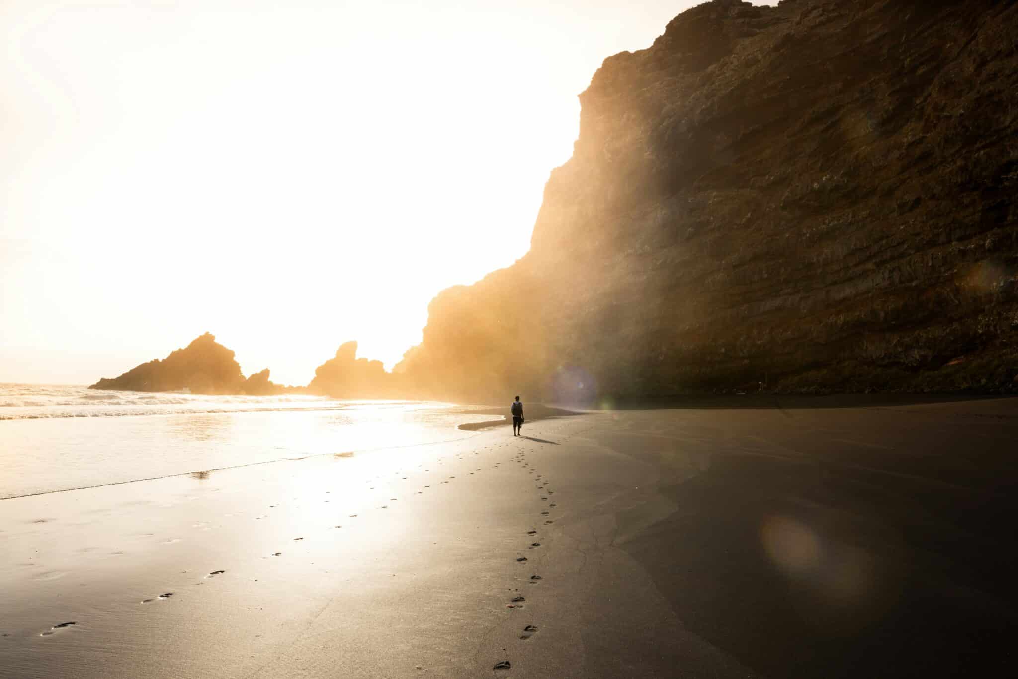 Man walks on the beach | Photo by David Monje on Unsplash