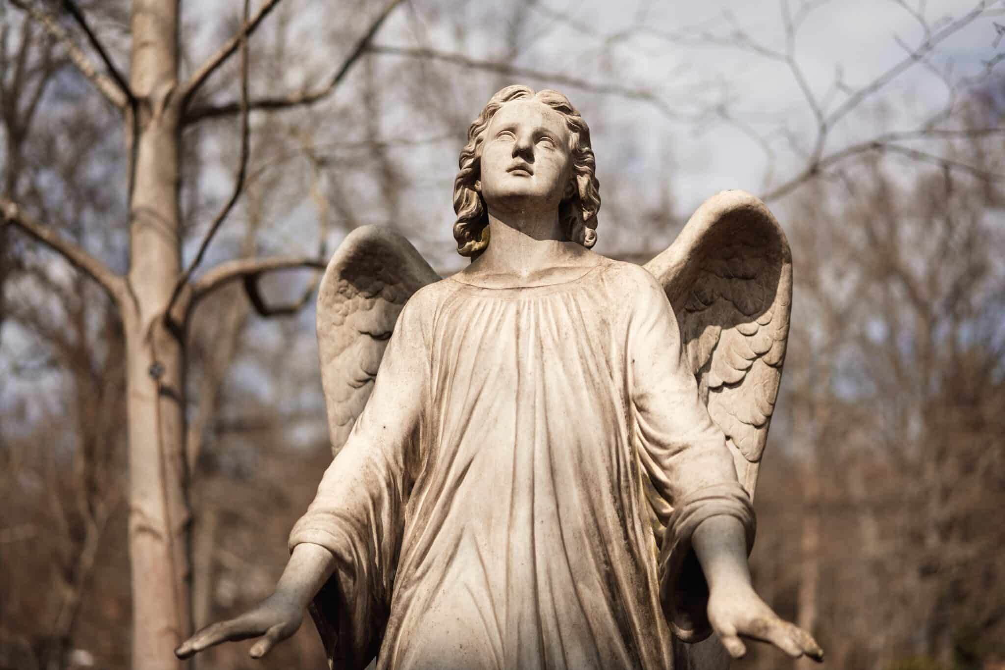 Stone angel in a cemetery