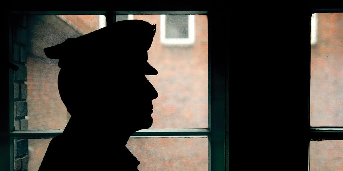 Silhouette of a police officer