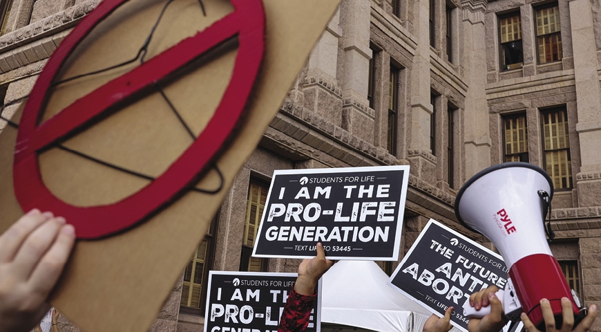 pro-life advocates protesting