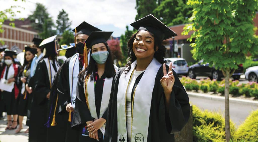 A graduate of De La Salle High School in Portland, Oregon, Zhada Allen now attends Clark Atlanta University, the first historically Black college or university in the South. She says Cristo Rey taught her,