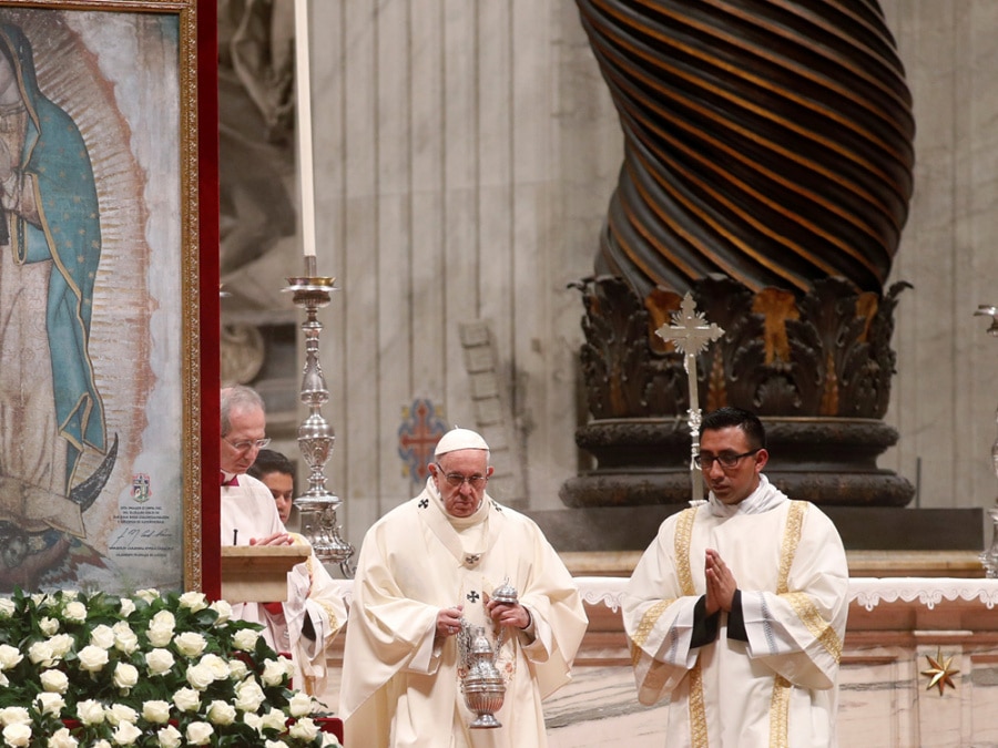 Pope Francis burns incense on the feast of Our Lady of Guadalupe at the Vatican in 2019. In his homily, the pope said
