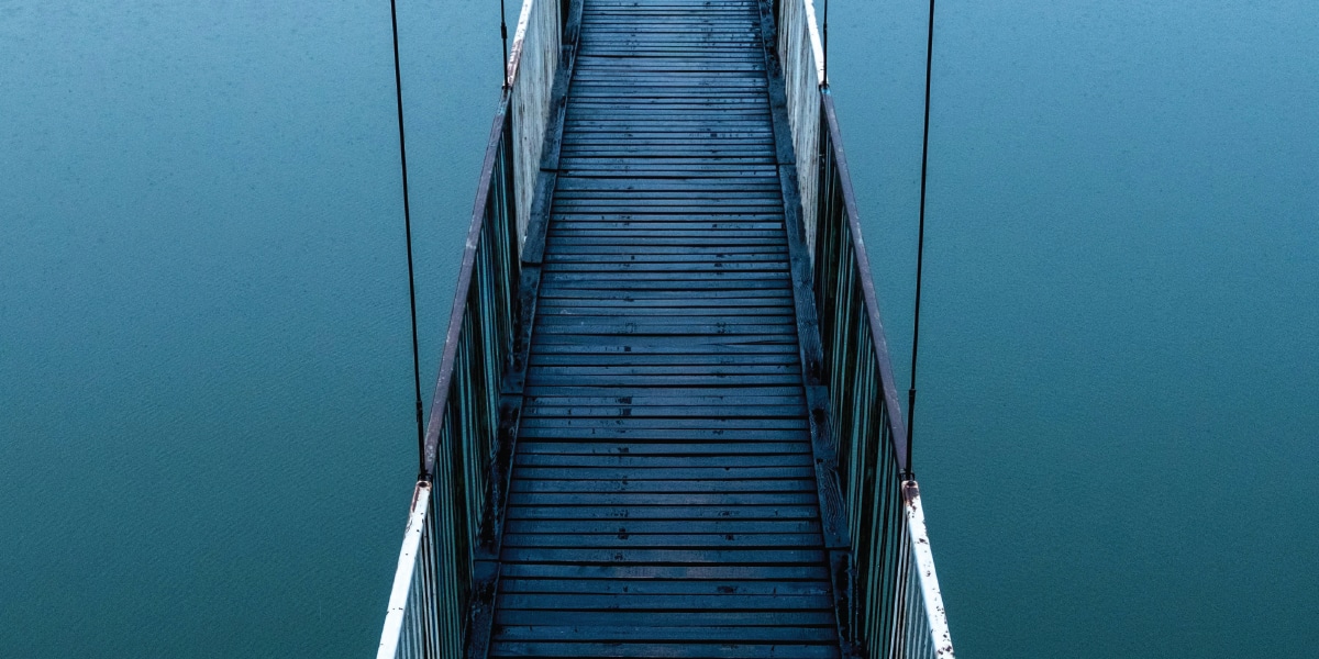 Bridge over still water