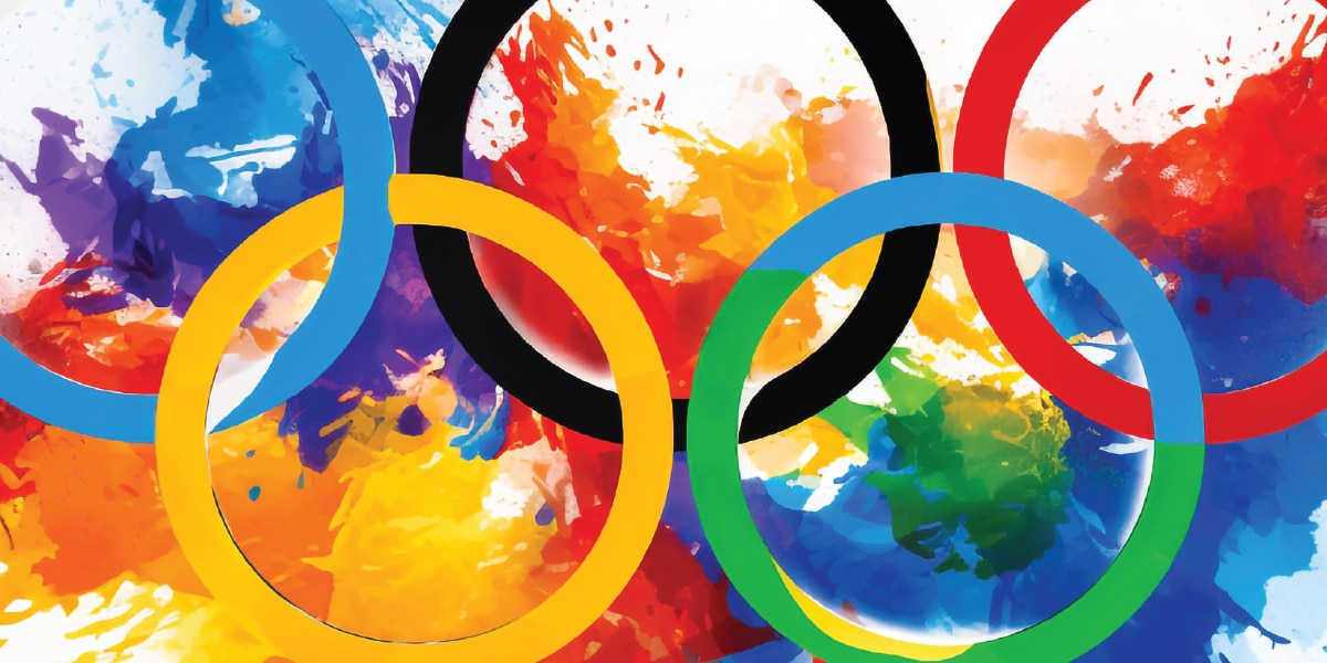 Painting of Olympic rings