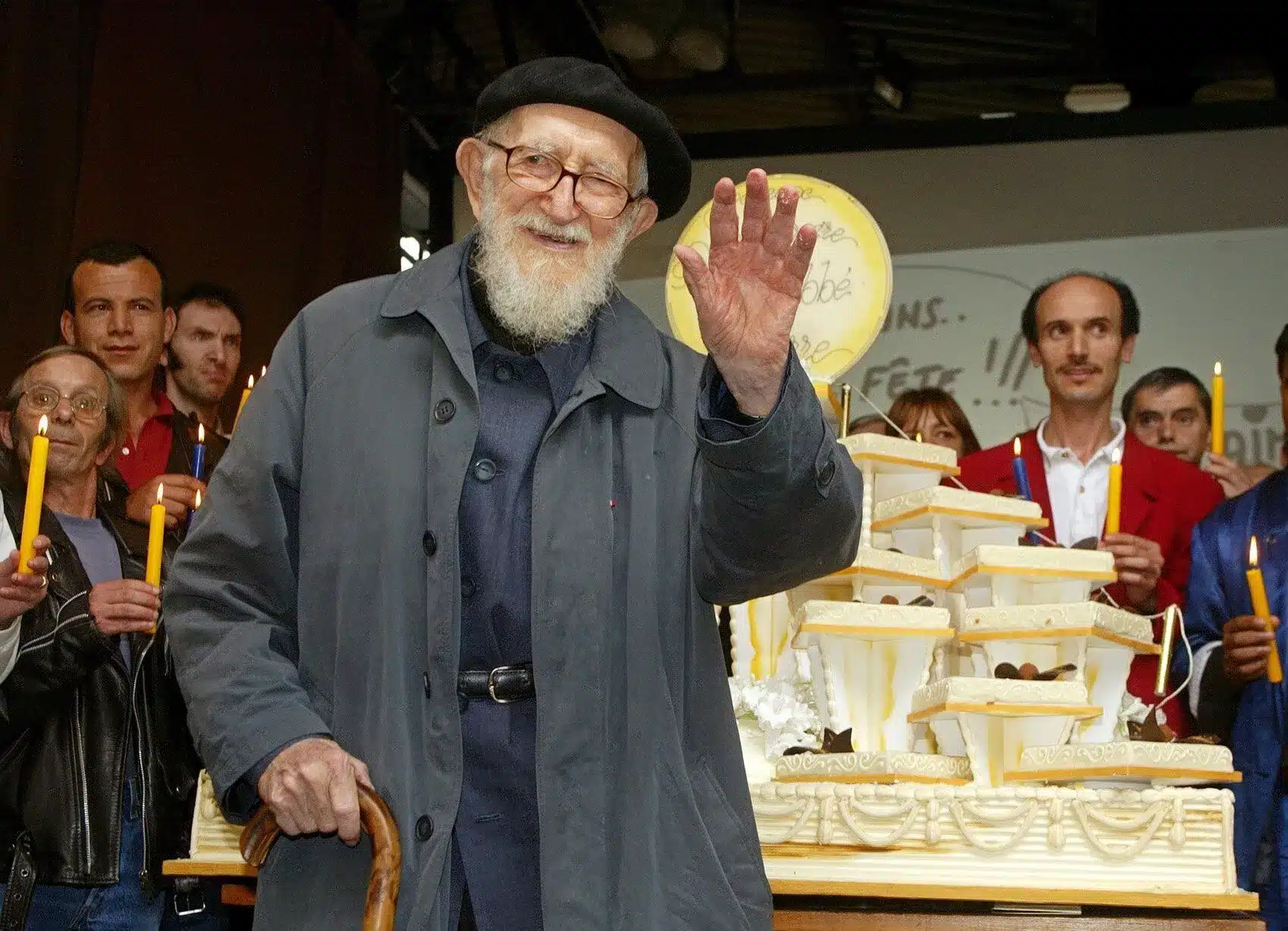 Abbé Pierre, a well-known activist for the poor and the homeless who died in 2007 at the age of 94, is pictured in this Oct. 3, 2002, file photo. French Catholics were shocked to learn July 17, 2024 of the "sexual assault or sexual harassment" allegations against the famed priest. (OSV News photo/Philippe Wojazer, Reuters)