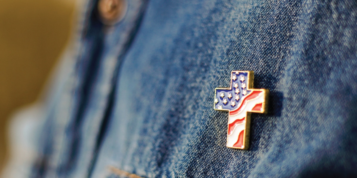 Cross with American Flag