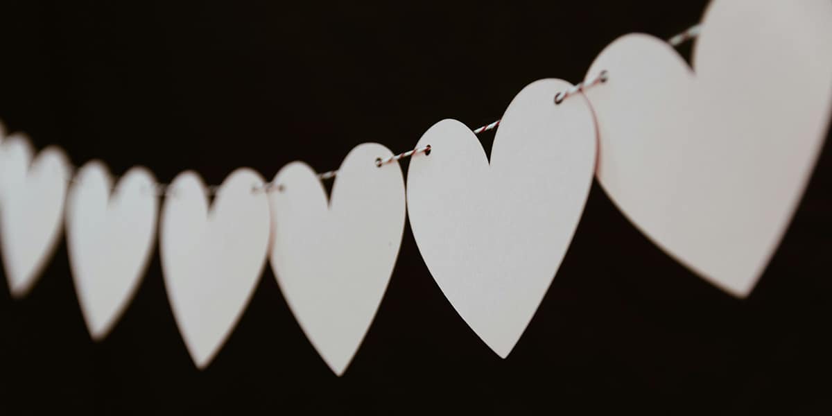 hearts on a string, symbolizing love