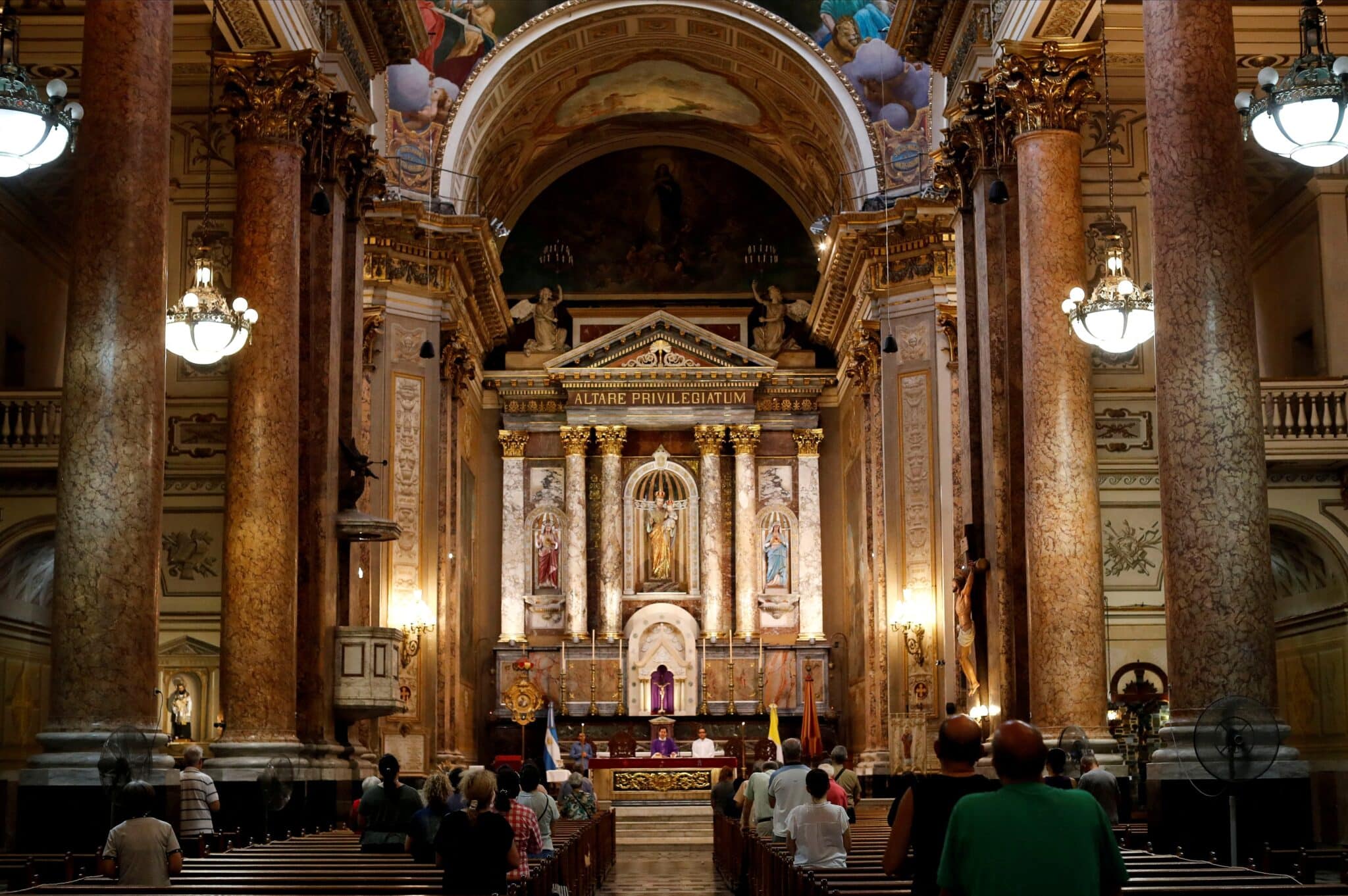 Worshippers pray during a Mass at the Basilica San Jose de Flores in Buenos Aires, Argentina, March 6, 2023, where Pope Francis used to attend Mass during his childhood. (OSV News photo/Agustin Marcarian, Reuters)