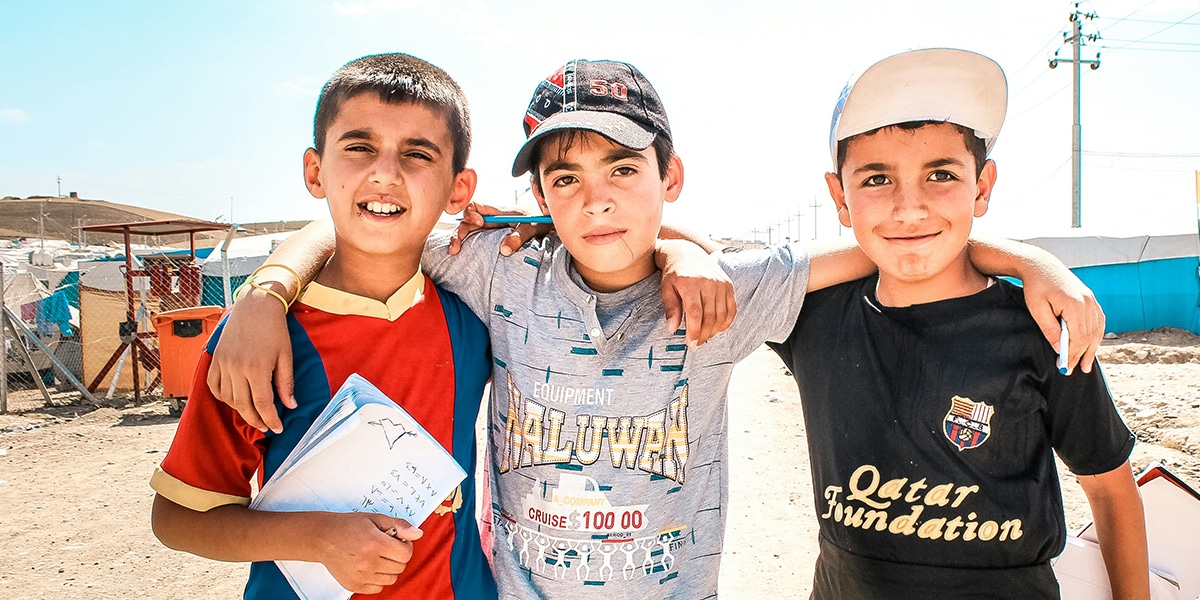 Three refugee boys