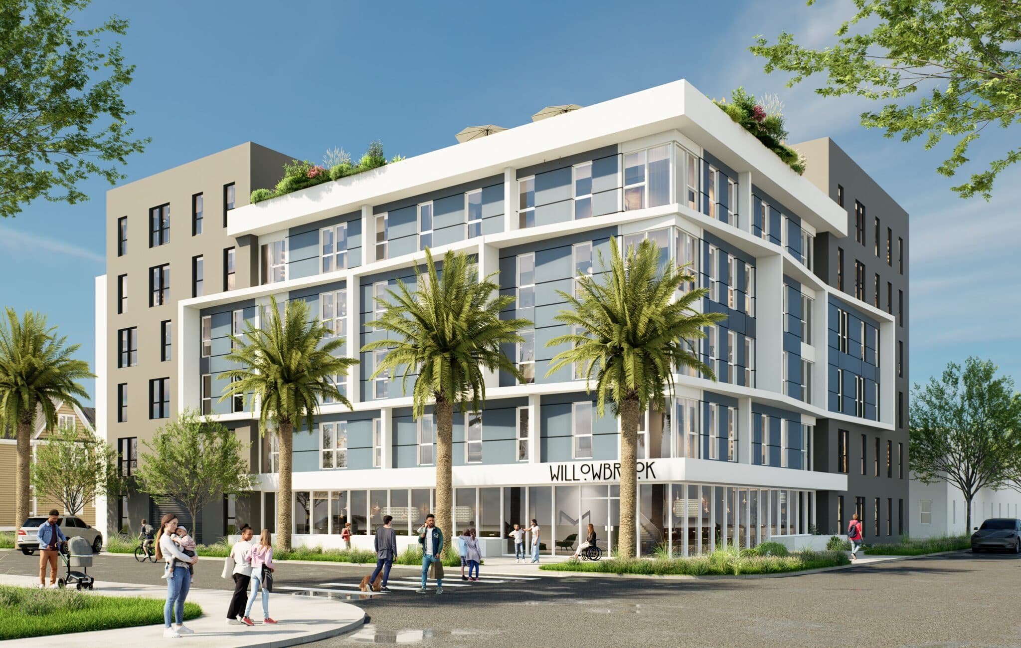 Willow Brook, a pilot project of the new Our Lady Queen of Angels Housing Alliance in the Los Angeles Archdiocese, will feature a 74-unit apartment building near LA City College with below-market rents targeting transitioning foster youth and community college students. In August, the archdiocese that it was spearheading the new alliance to address the issue in collaboration with some of LA's leading philanthropic organizations. (OSV News illustration/courtesy Our Lady Queen of Angels Housing Alliance)