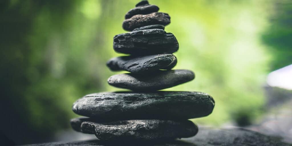 stacked stones in nature