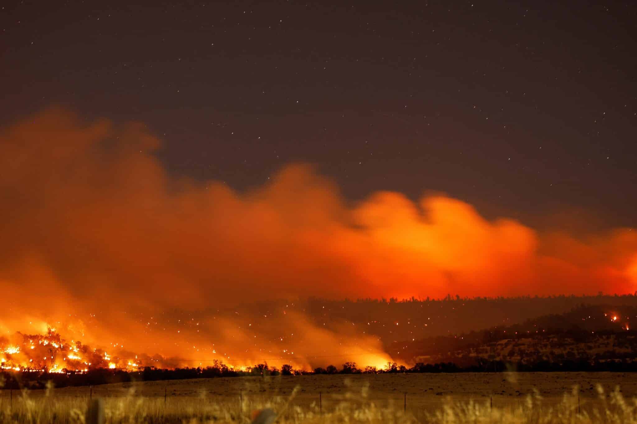 Smoke and flames rise from Park Fire burning near Chico, Calif., July 25, 2024. The wildfire, which authorities believe was an act of arson, reached more than 145,000 acres by late July 25. (OSV News photo/Fred Greaves, Reuters)