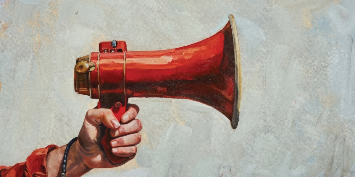 Painting of a bullhorn