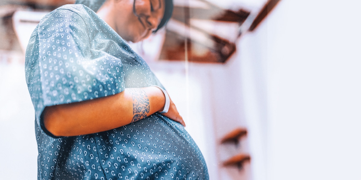 pregnant woman smiling