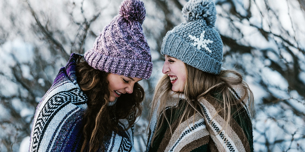 Two woman talking and laughing