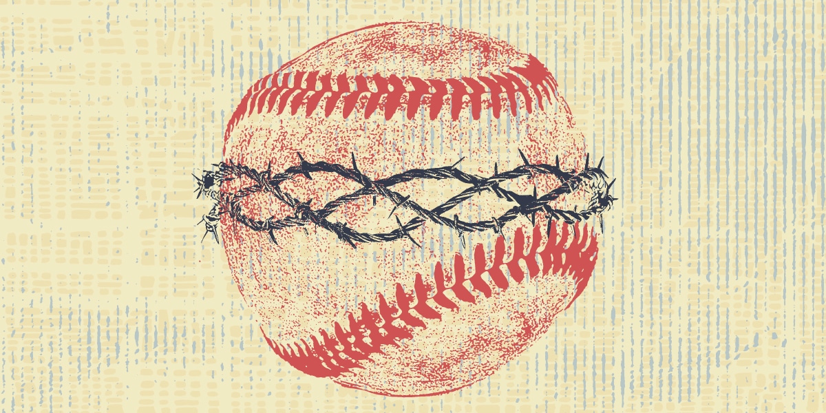 baseball with thorns