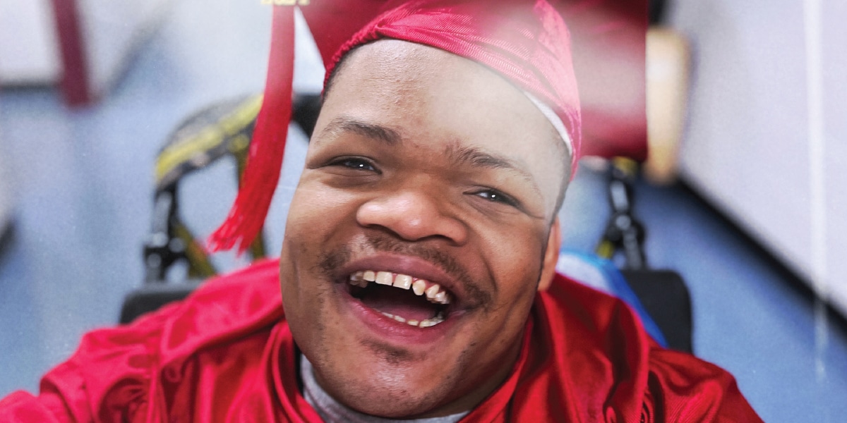 young man on graduation day