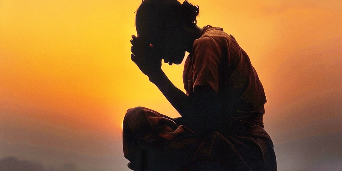 woman praying, forgiving